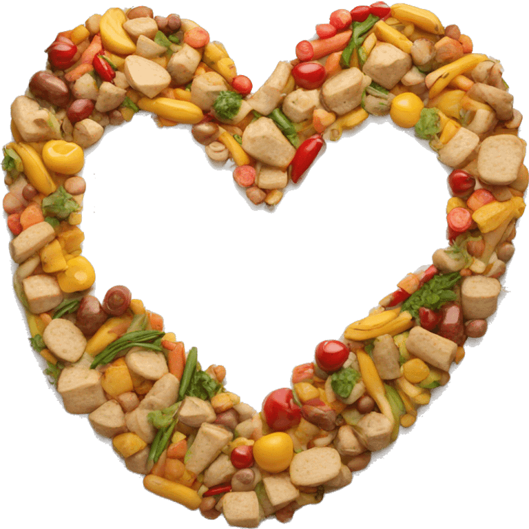 Heart made from food emoji