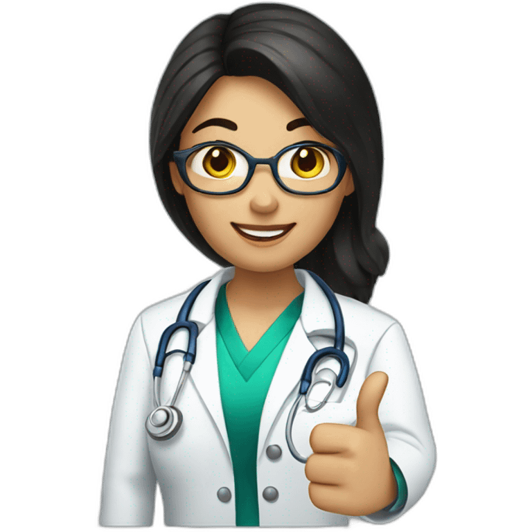 doctor girl with dark hair thumbs up emoji