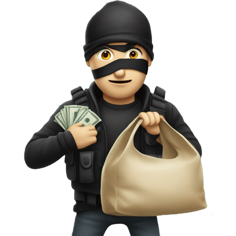 Robber with bag of money iOS  emoji