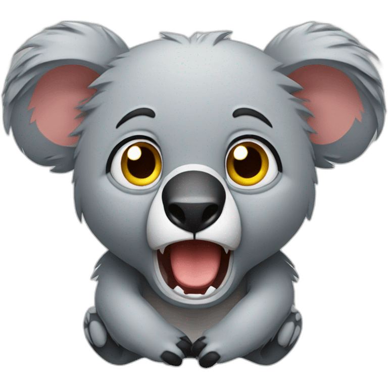 angry koala at IT work emoji