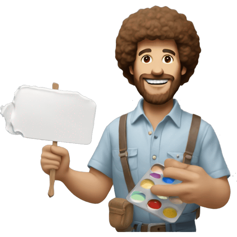 BOB ROSS HOLDING A PAINT PALETTE emoji