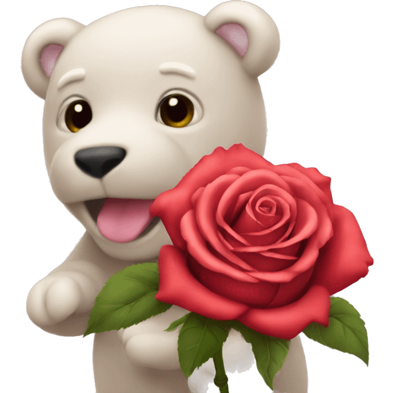 Roses with teddy emoji