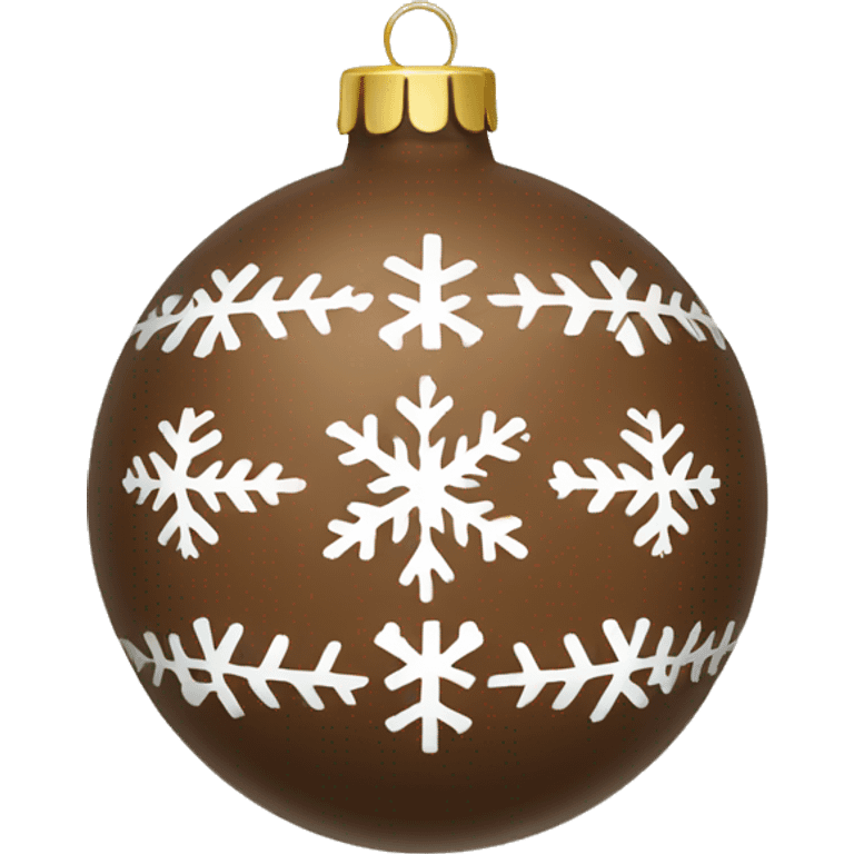 brown christmas ornament with winter pattern emoji