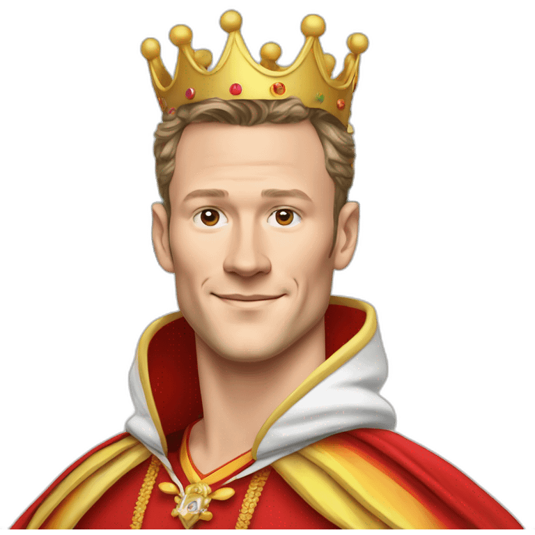 Jonathan Toews as a rainbow king with a royal robe on emoji