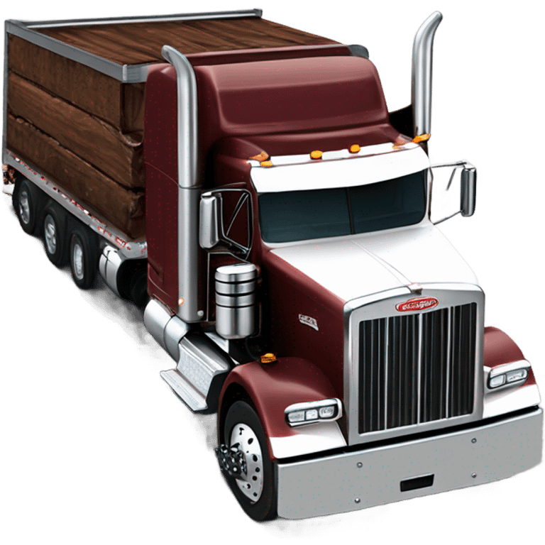 Peterbilt 389 brown cherry with flat top and slash cut exhaust emoji