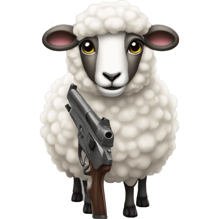 A sheep with a gun emoji