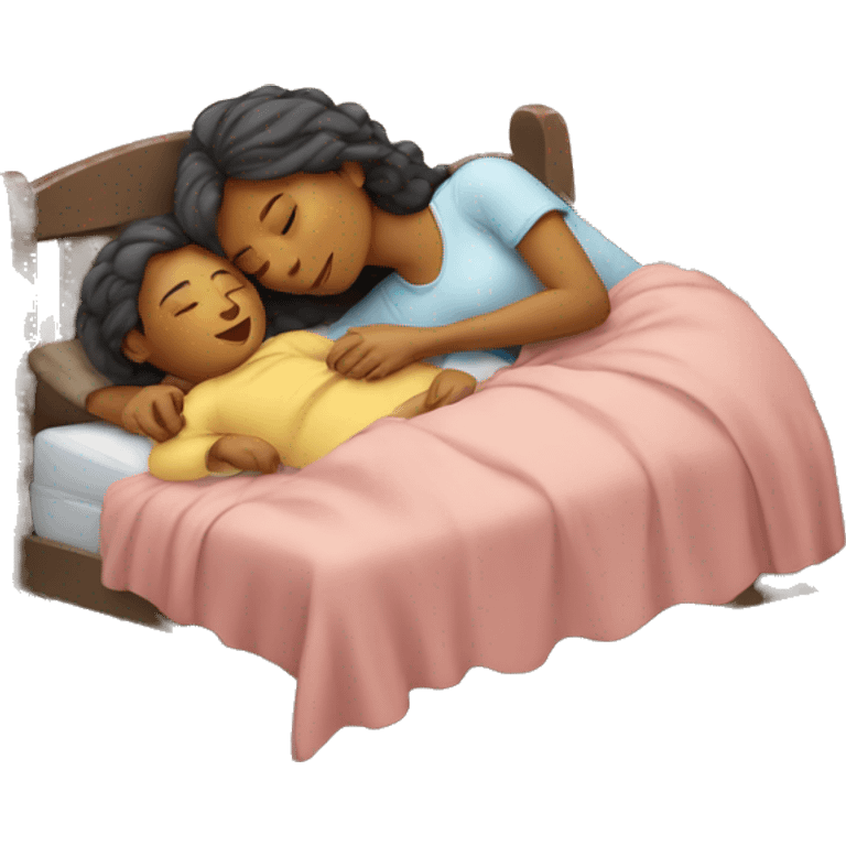 a mother sleeping with her child emoji