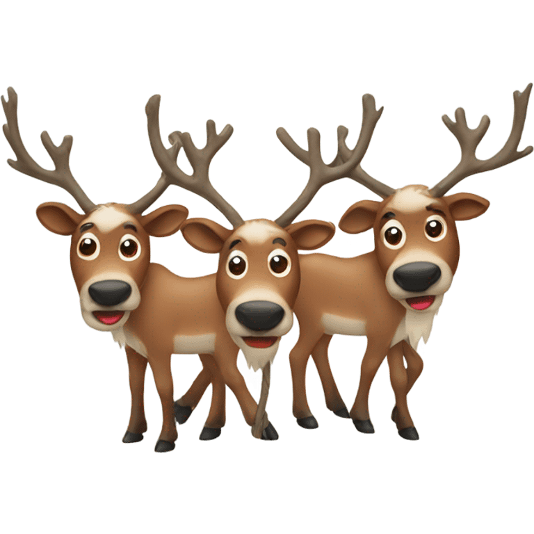 Three reindeer  emoji