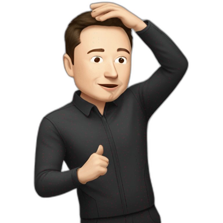 Elon musk doing a dab emoji