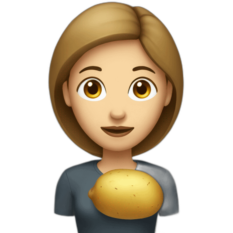 A women with a potato in replacement of the head emoji