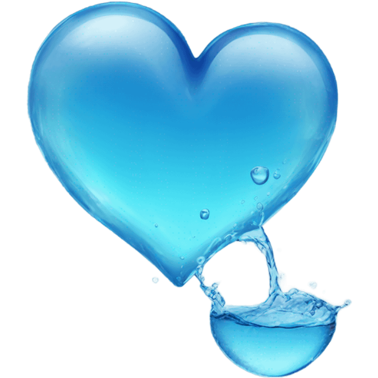 Blue clear Heart made out of water  emoji