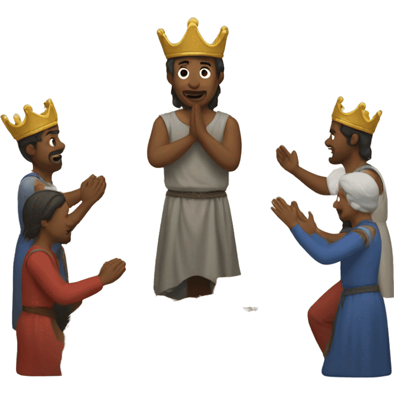 Peasants worshipping king emoji