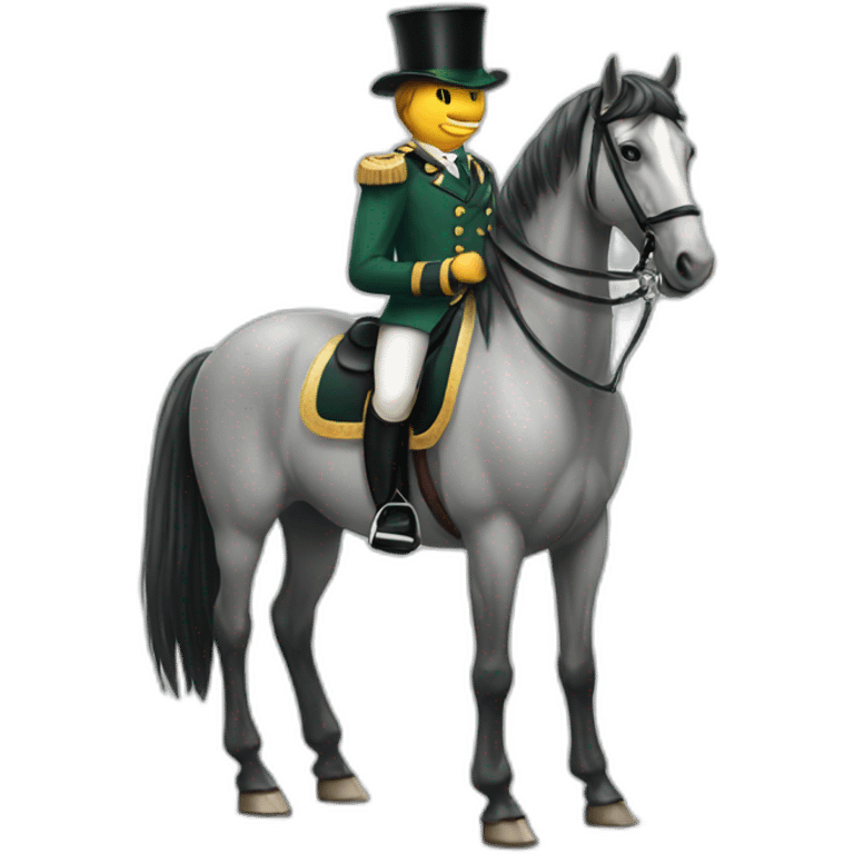 a tall stretched vertivally horse wearing a government suit for ireland emoji