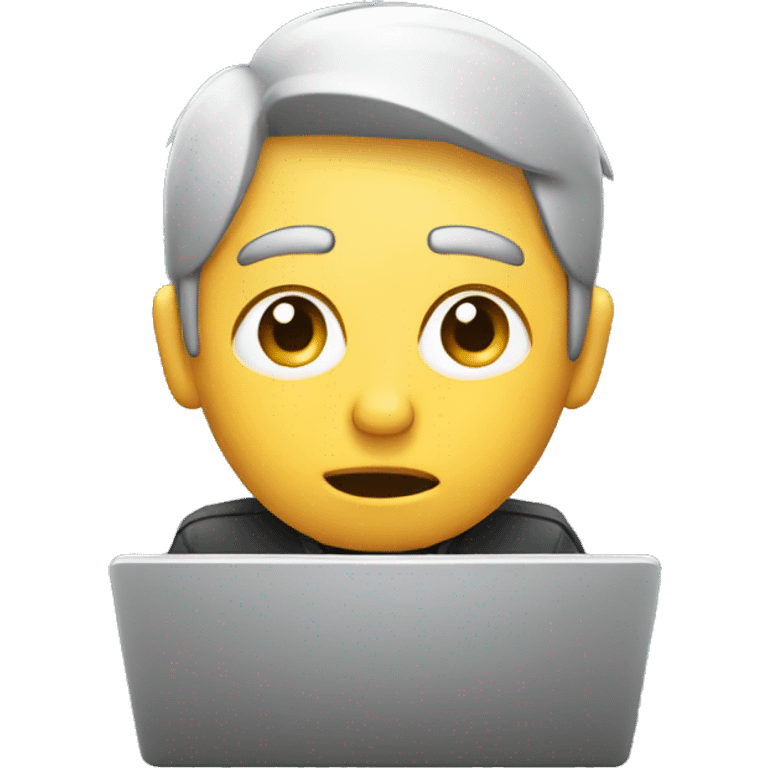 developer looking confused on laptop emoji