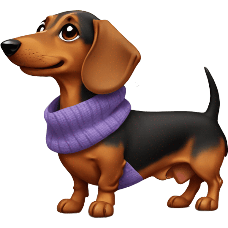 Dachshund wearing a scarf emoji