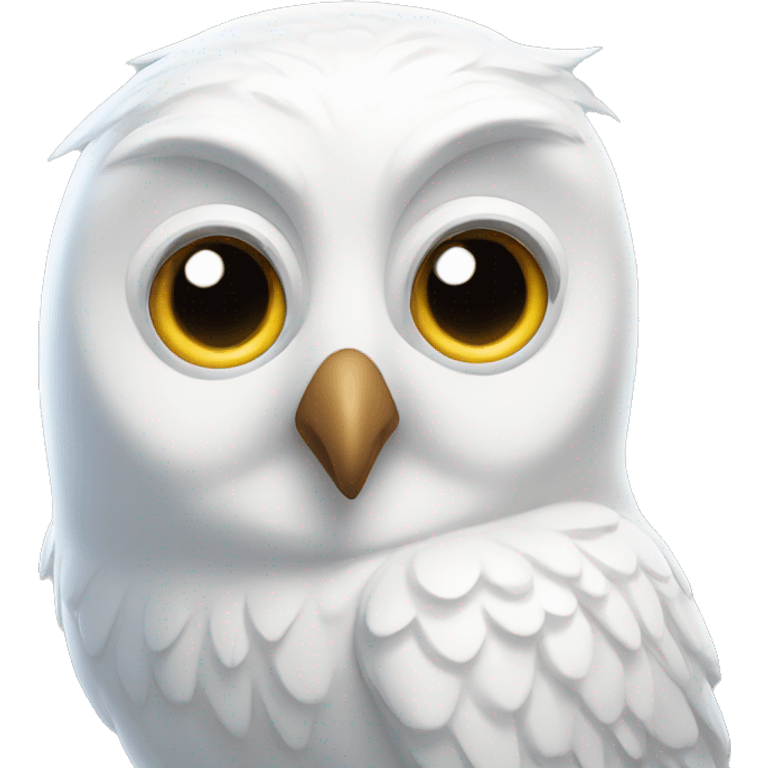 happy face white owl emoji