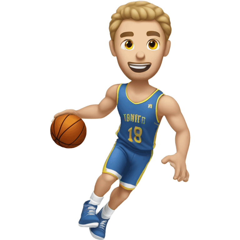 Caucasian dunking a basketball  emoji