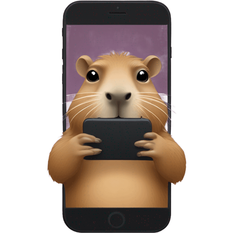 capybara takes video on phone emoji