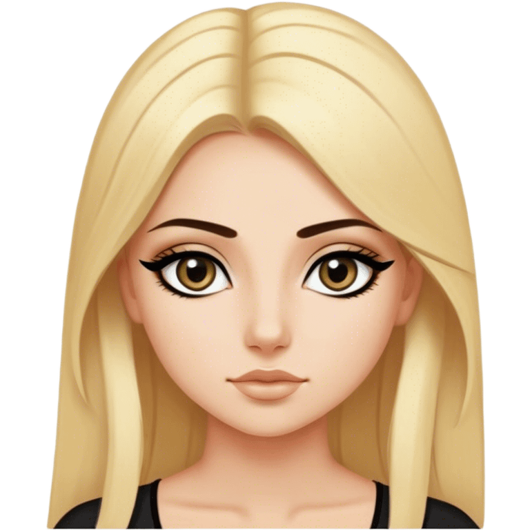 blonde girl in egypt with eyeliner emoji