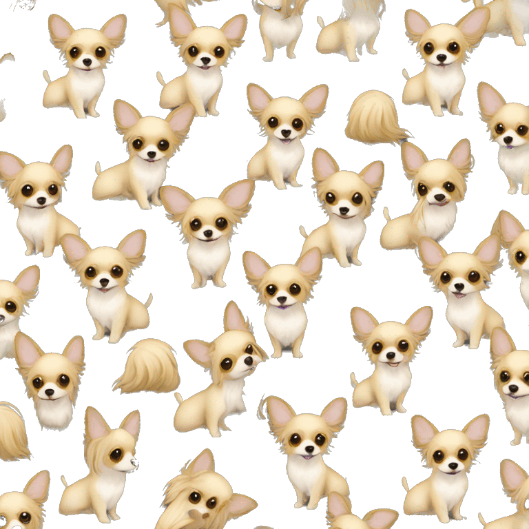 blonde long haired chihuahua sitting emoji