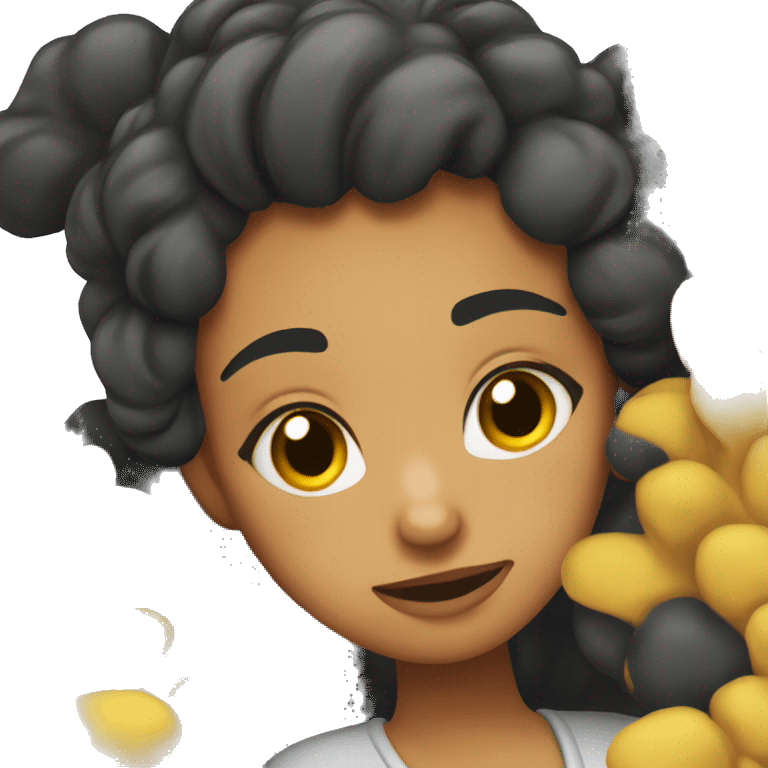 Chica de pelo negro durmiendo  emoji