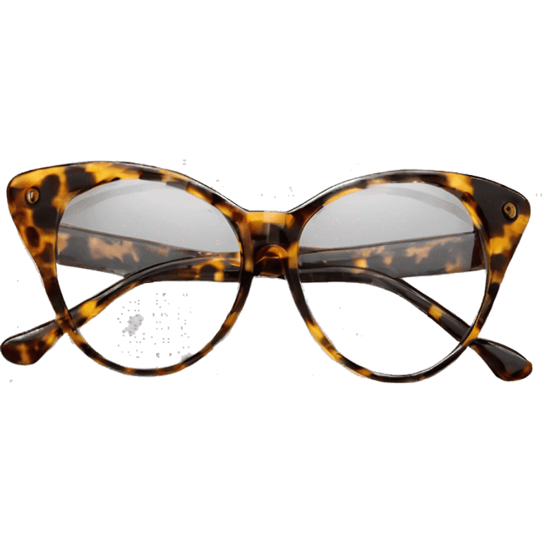 cat eye tortoiseshell glasses clear lenses emoji