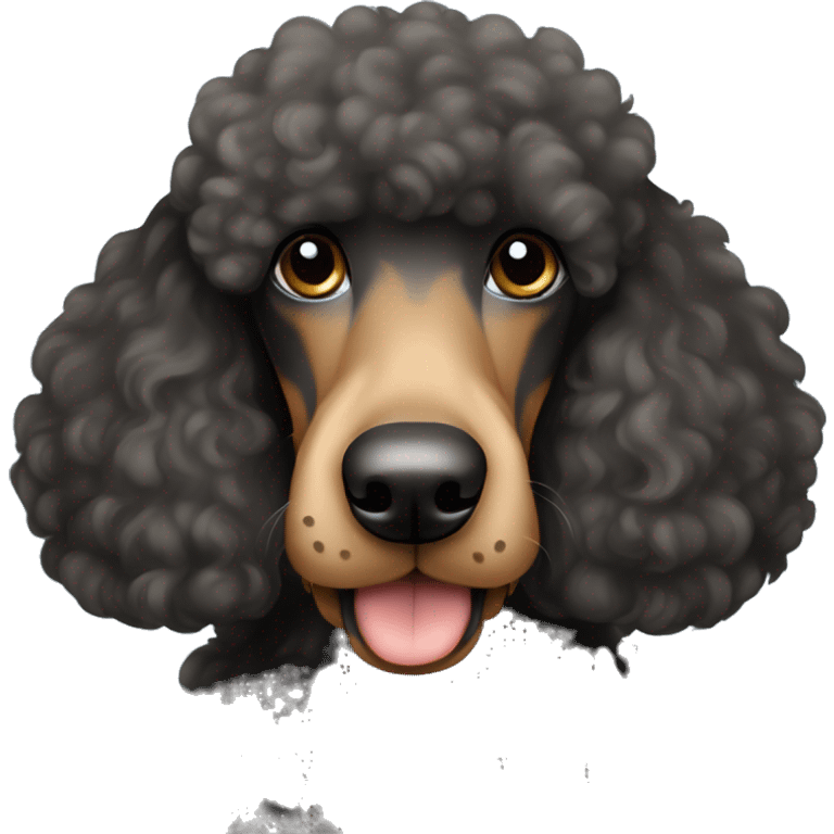 Black and tan standard phantom poodle emoji