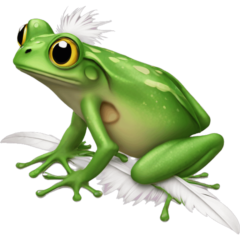 Frog with feather wings emoji