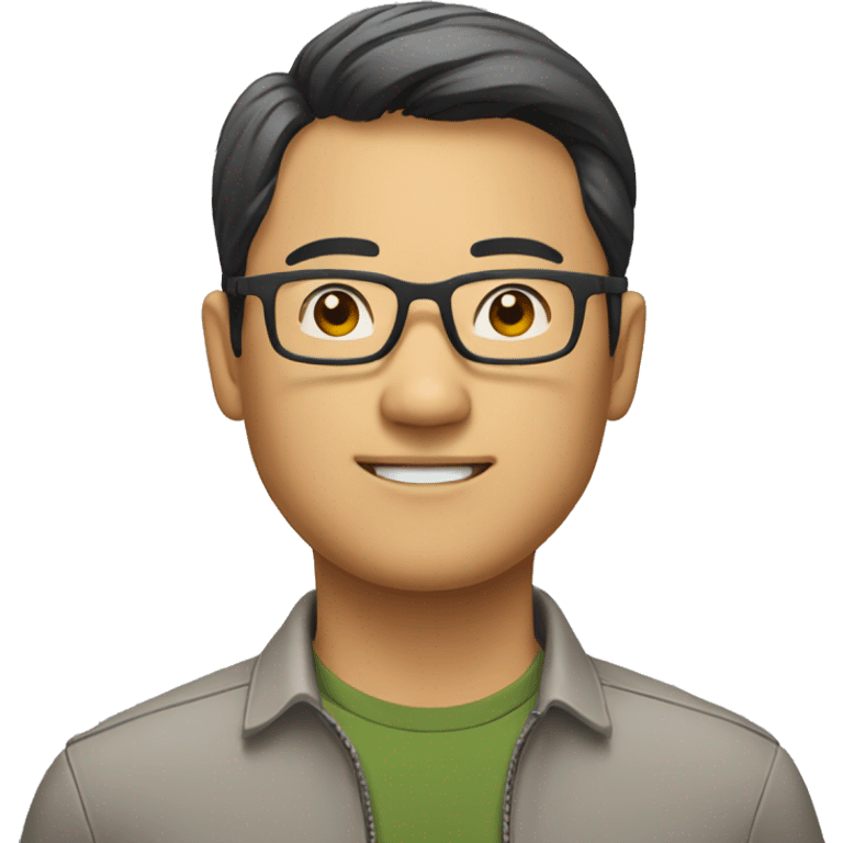 asian man with wearning glasses, face should've rounded. could you mave as a profile picture? emoji