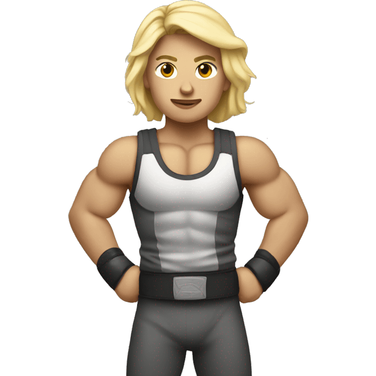 muscular blonde fighter  emoji