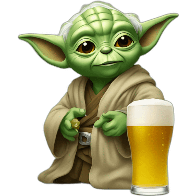 Yoda qui boit une biere emoji