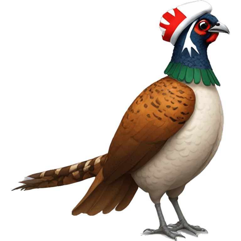 pheasant with white flag emoji