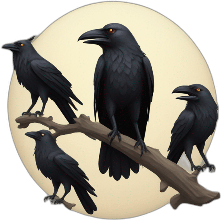 crow with wolves emoji