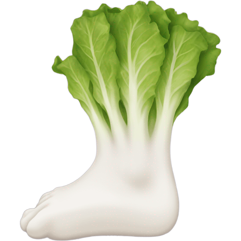 A foot with lettuce for toes emoji