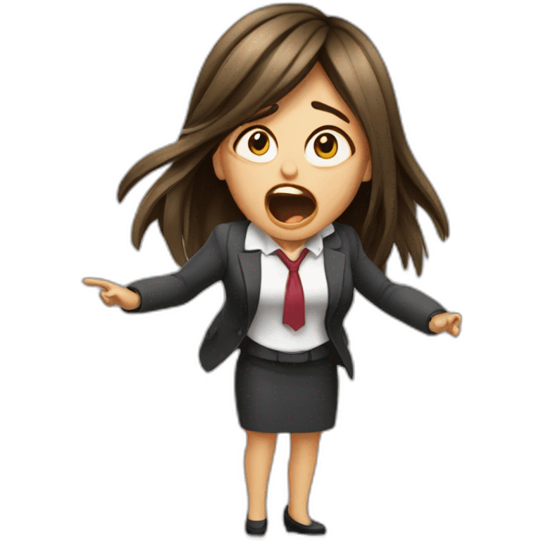 Girl scream on her boss at work emoji