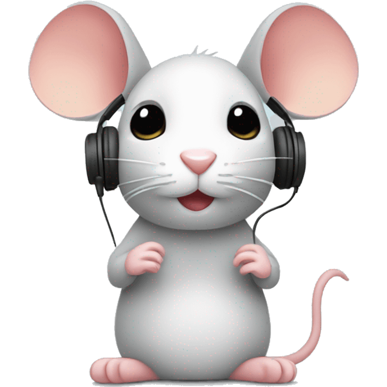 mouse listening to music emoji