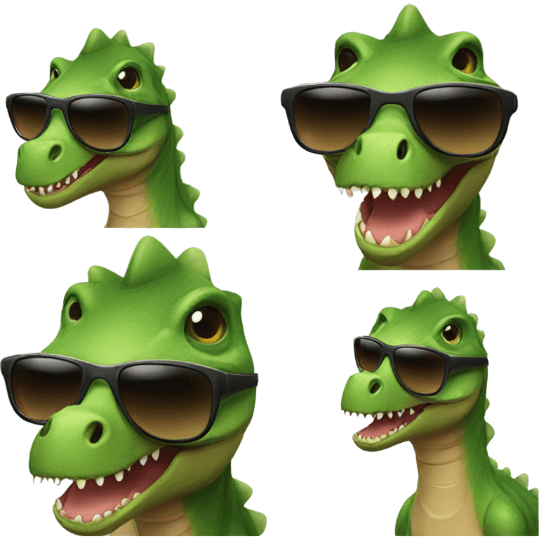 dinosaur wearing sunglasses emoji