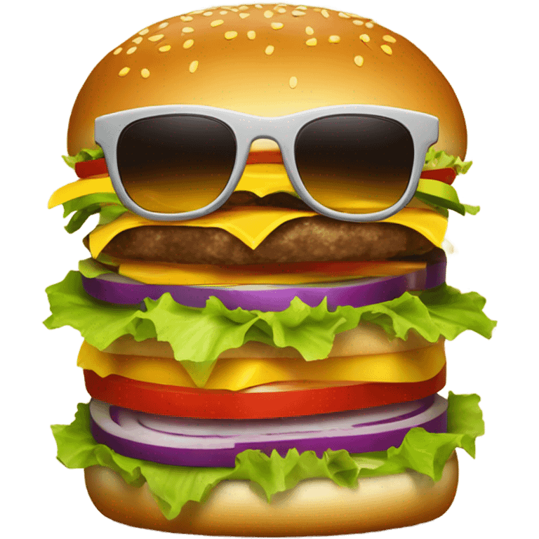 Cheeseburger with sunglasses emoji