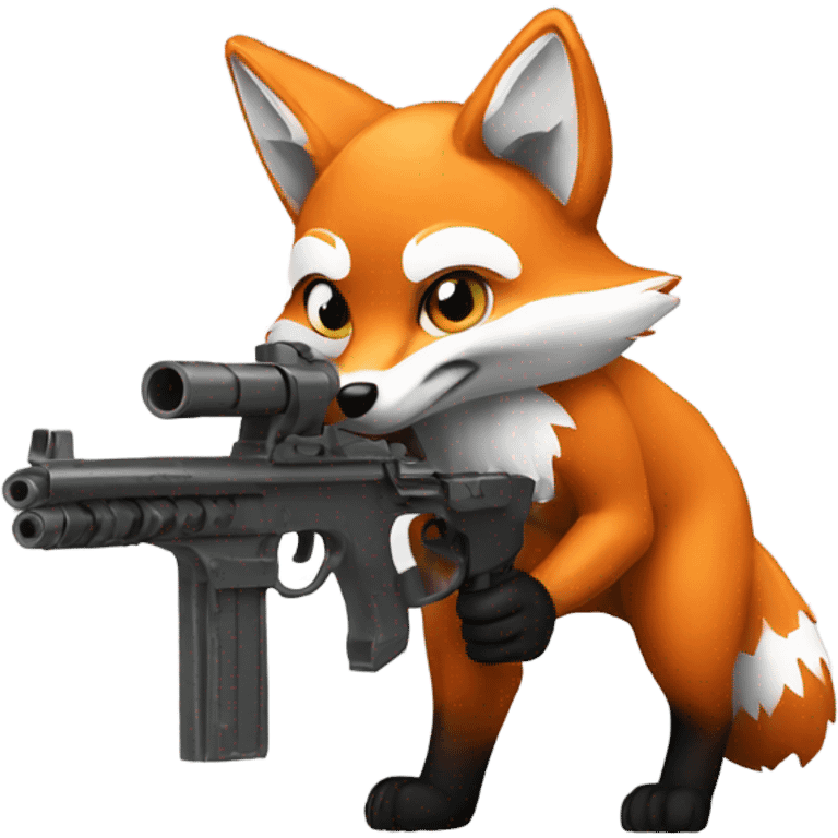 A fox with mini gun emoji