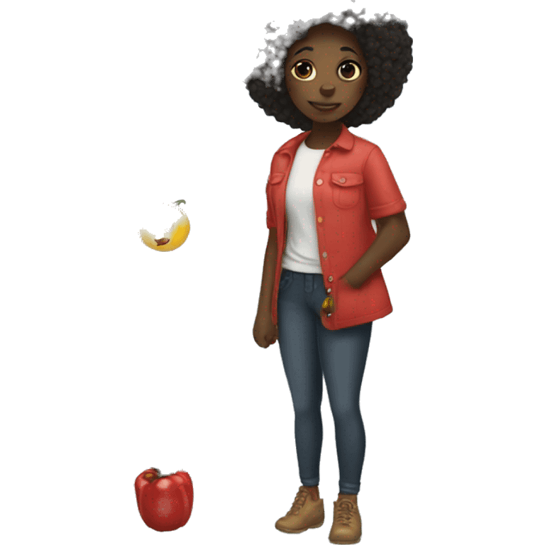 black girl with pepper emoji