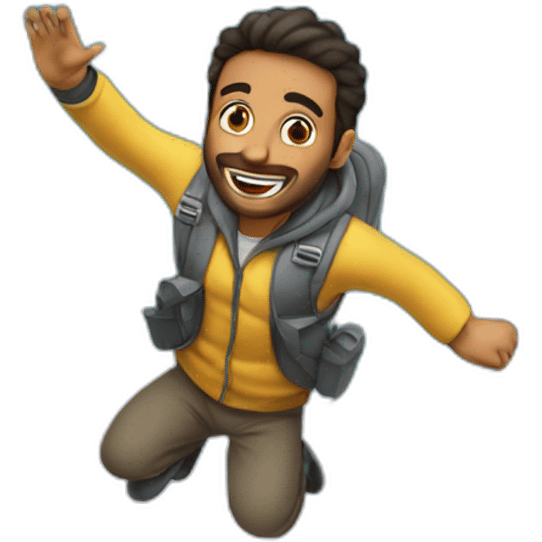 arabic man jump out a plane emoji