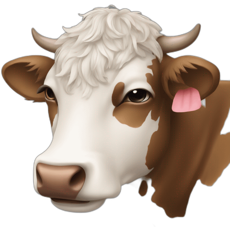 Chat qui dort sur une vache emoji