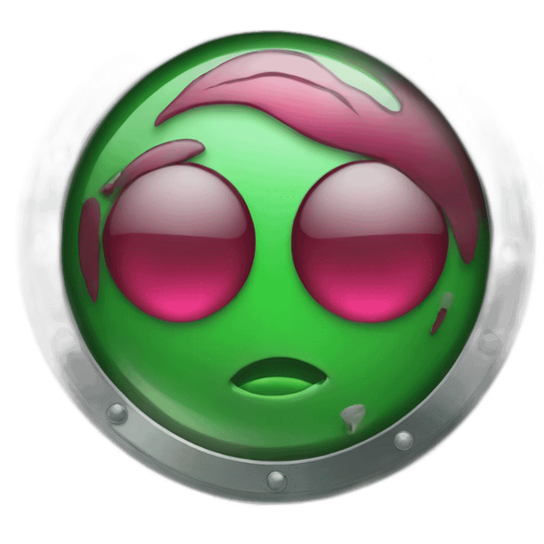 metal case, green ruby emoji