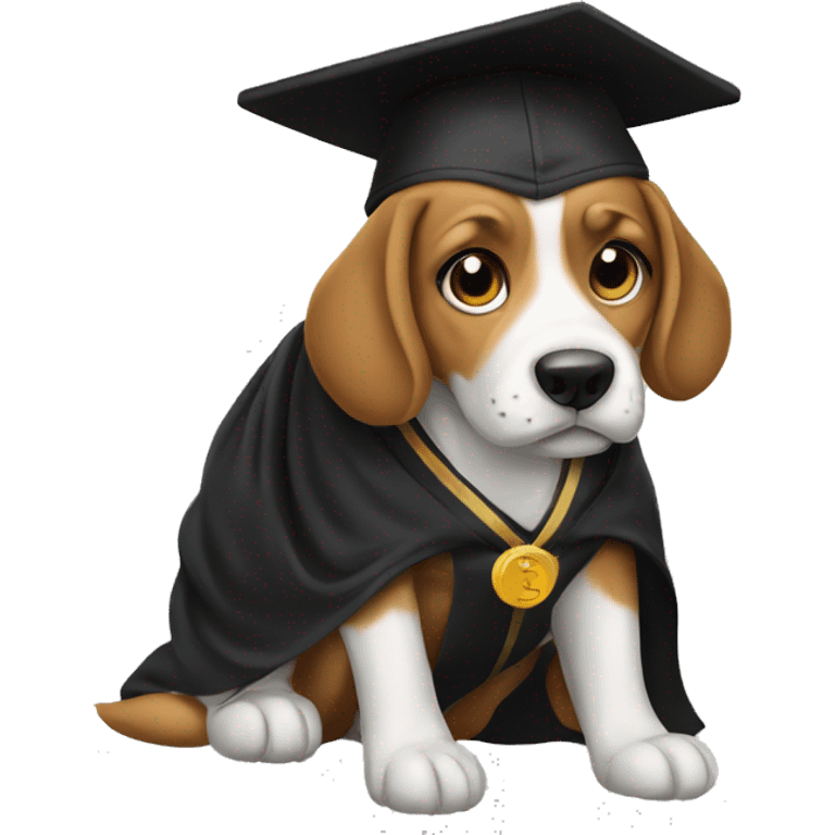 dog using cap gown emoji