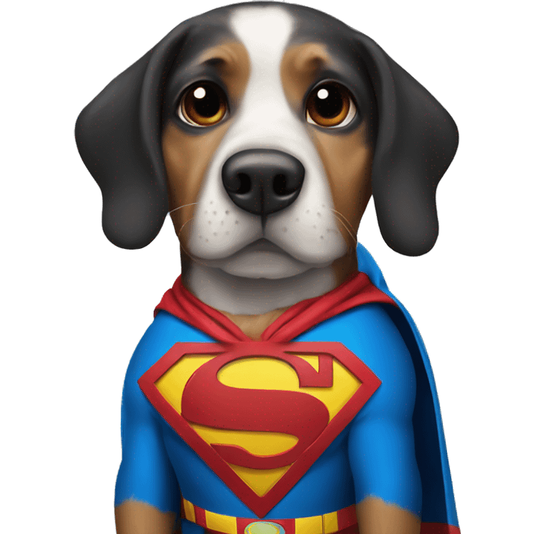 Dog wearing Superman suit  emoji