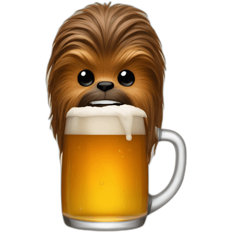 Chewbacca drink beer emoji