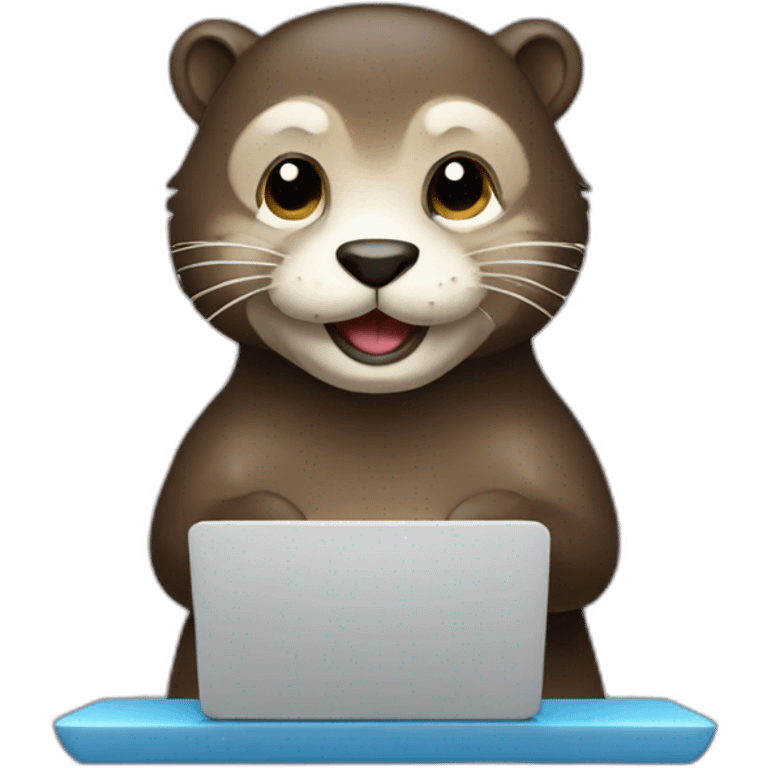 Working laptop software engineer otter emoji