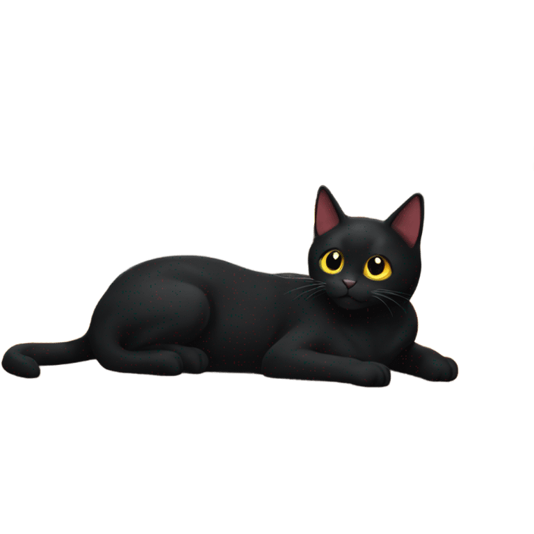 Black cat laying in front of fireplace  emoji