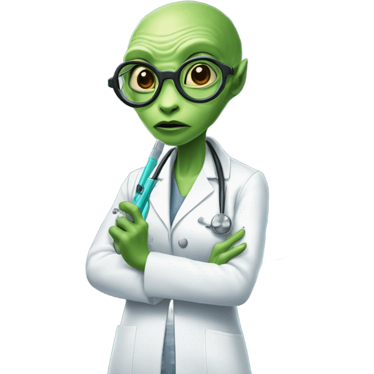 Reptilian alien woman, is a doctor emoji