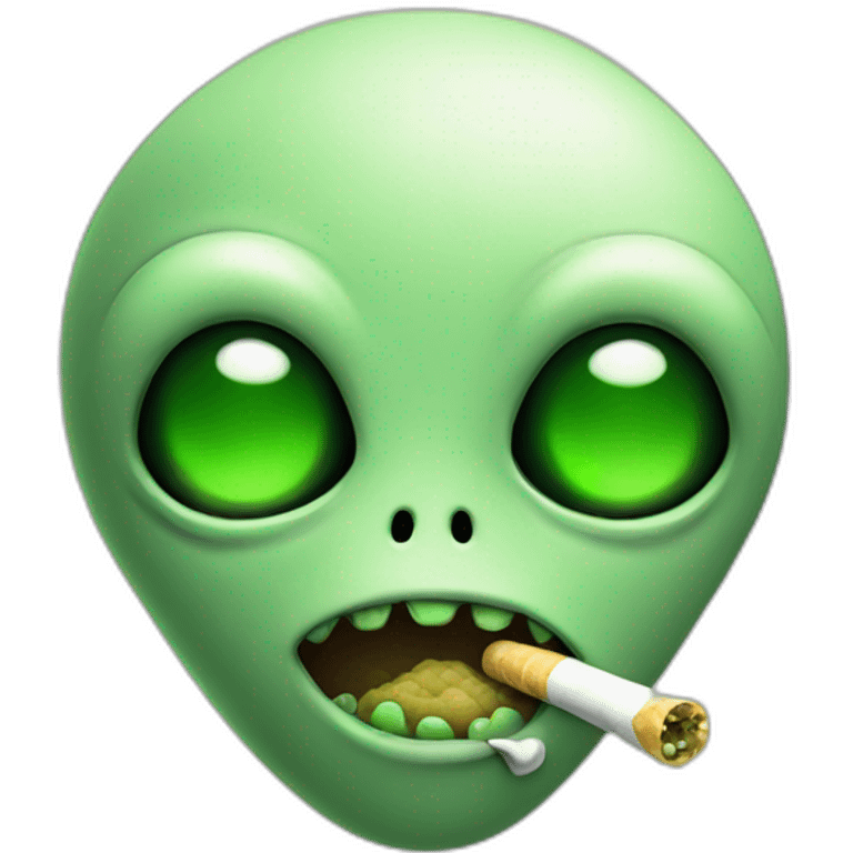 alien with a joint in his mouth emoji